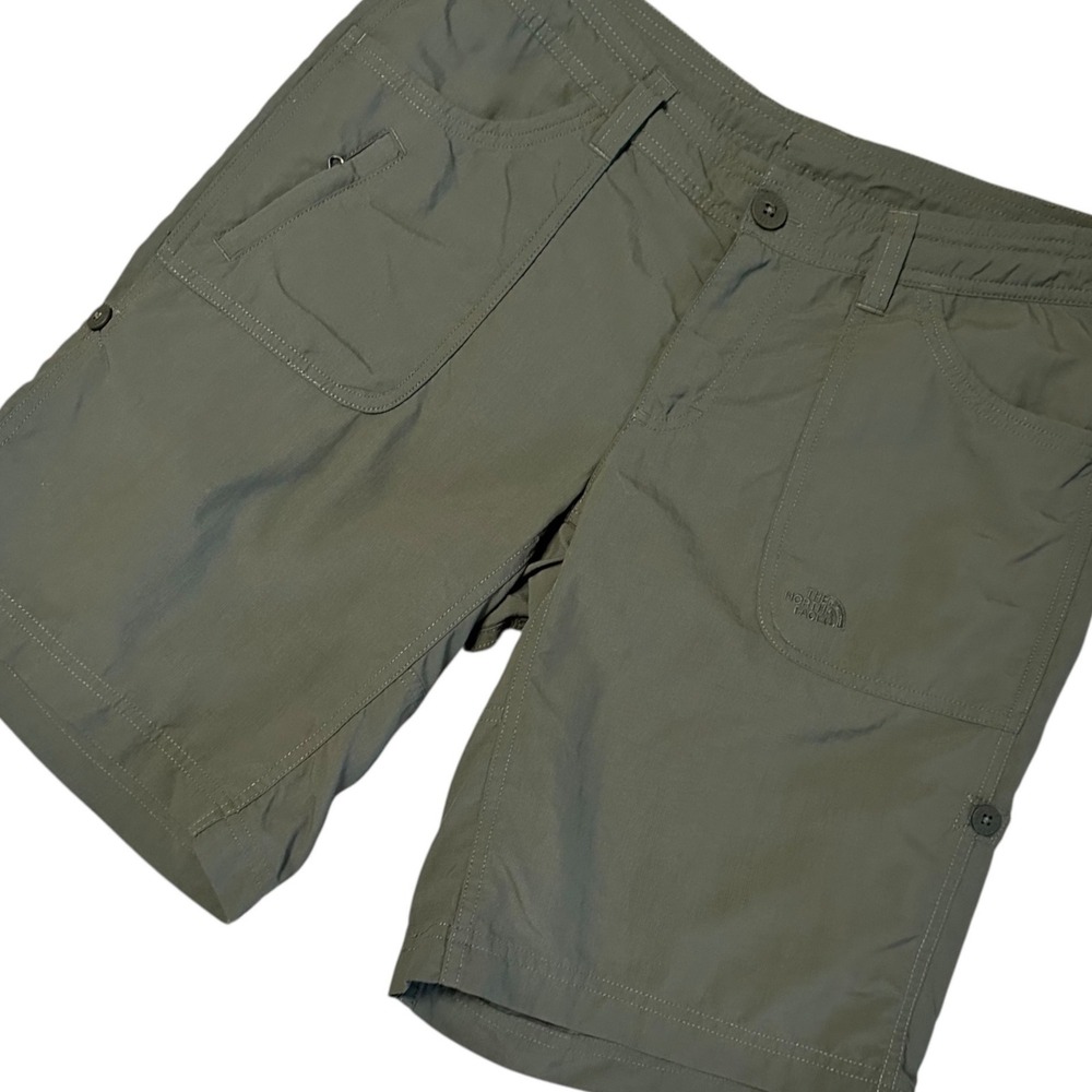 The North Face Hiking Shorts Women Size 8 Green Excellent Lightweight Outdoor